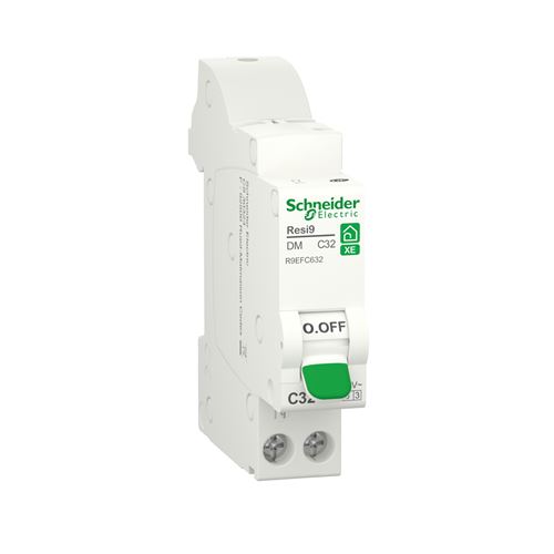 Disjoncteur modulaire 32A Schneider RESI9 XE, 1P+N, courbe C