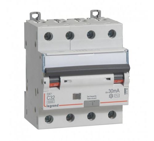 Legrand DX3 Disjoncteur Différentiel Tétra 32A, 30mA, 4P, Courbe C