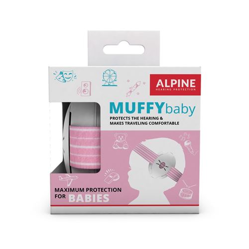 Casque antibruit bébé Alpine Muffy Rose – Protection auditive Alpine