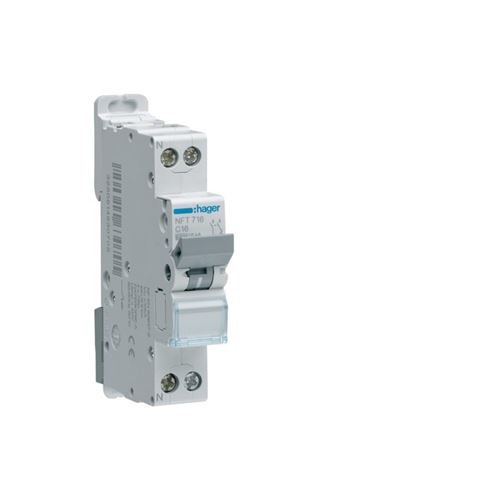 Hager NGT720 Disjoncteur Modulaire 20A, 1P+N, 10kA, courbe D