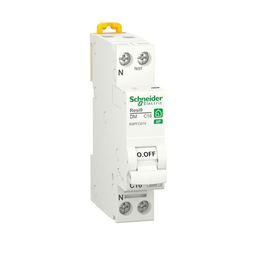 Disjoncteur Schneider RESI9 16A, 1P+N, peignable, courbe C
