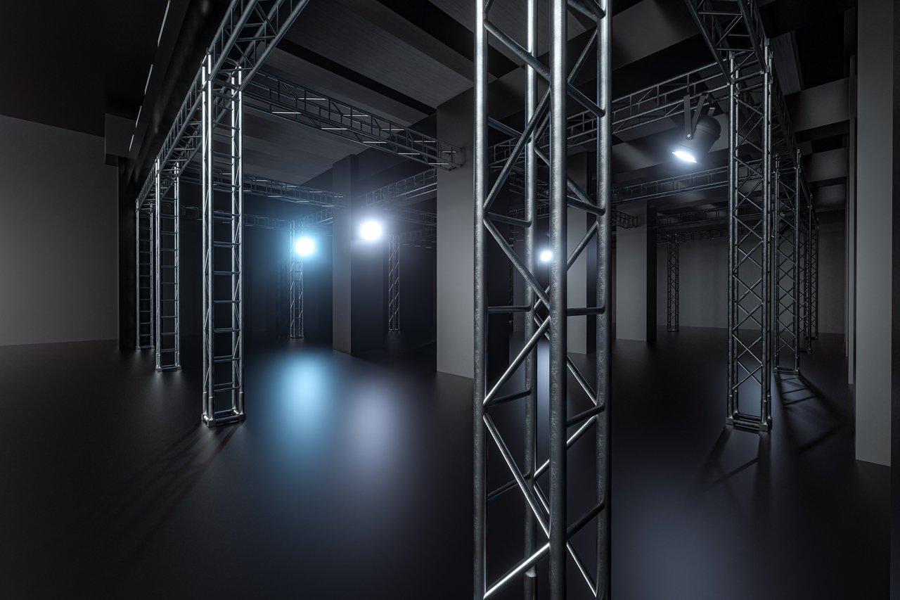 Éclairage LED intelligent sans fil sur un chantier moderne, intégrant matériaux durables pour une construction efficace.
