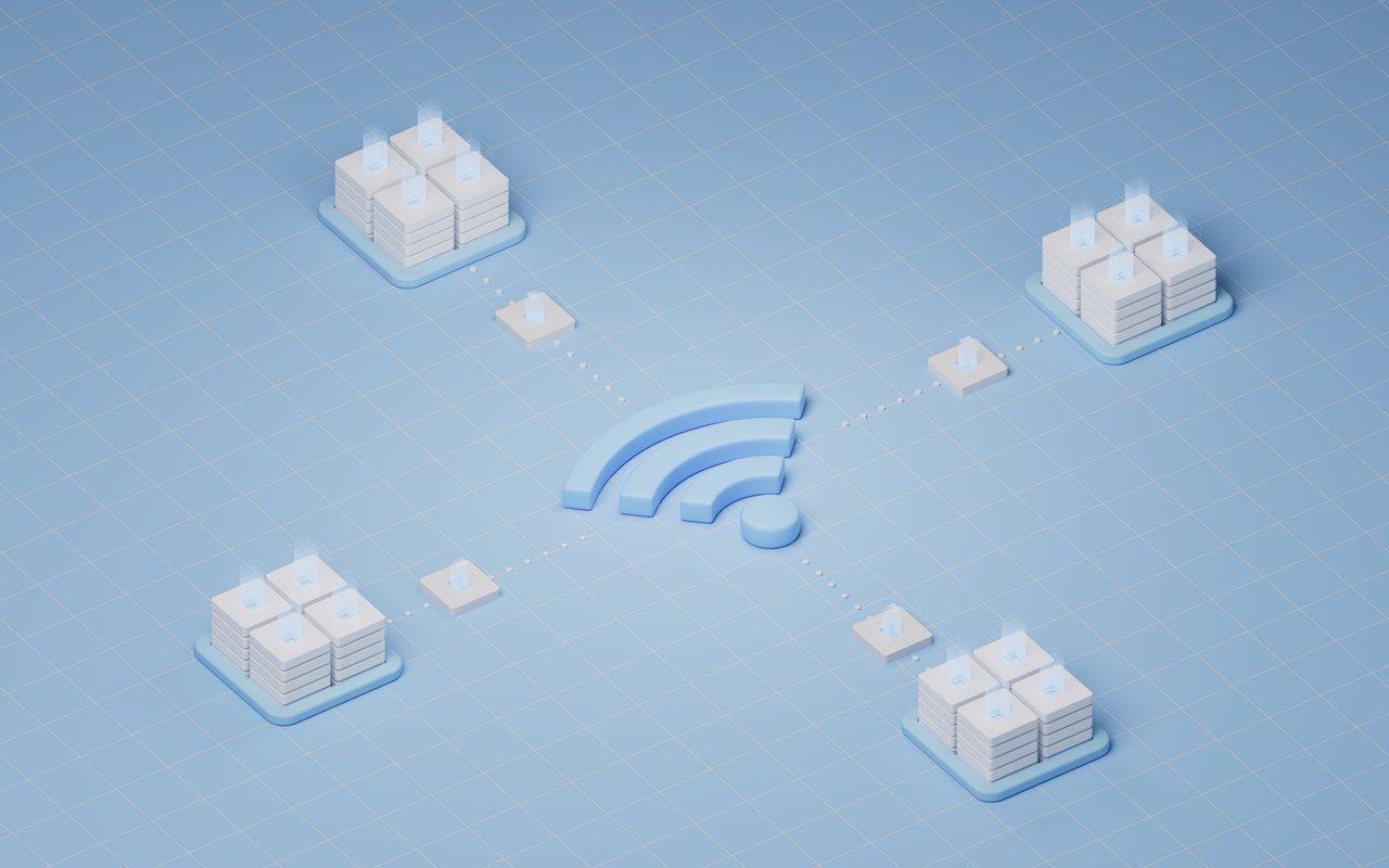 Représentation d'un réseau maillé de capteurs sans fil assurant la redondance et la résilience en surveillance électrique en temps réel.